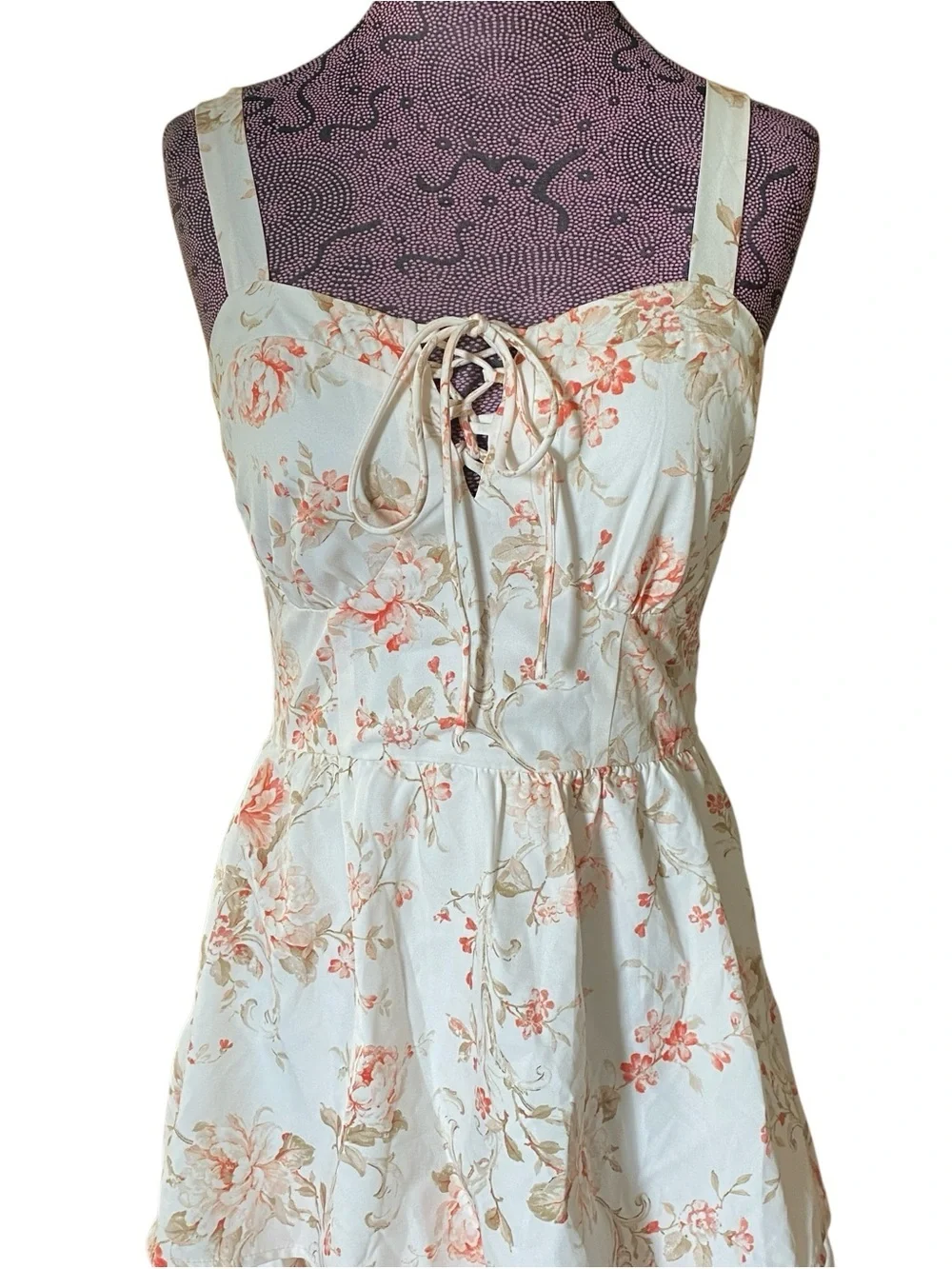 Scarlet Darkness Floral Milkmaid Tier Dress